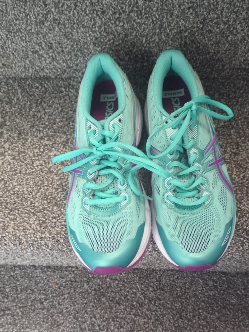 ASICS Women's Teal and Purple Athletic Running Shoes